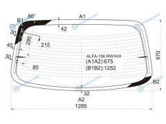 ALFA-156 RWHX Стекло заднее с обогревом ALFA ROMEO 156 4D 97-05