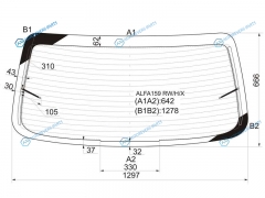 ALFA159 RWHX Стекло заднее с обогревом ALFA ROMEO 159 4D 05-11