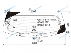 ALFA159-STW RWHX Стекло заднее с обогревом ALFA ROMEO 159 5D WGN 05-11