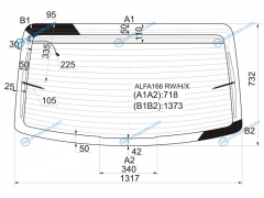 ALFA166 RWHX Стекло заднее с обогревом ALFA ROMEO 166 98-07