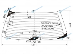 AUDI80-STW RWHX Стекло заднее с обогревом AUDI 80 B4 5D WGN 87-96