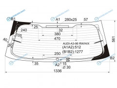 AUDI-A3-96 RWHX Стекло заднее с обогревом AUDI A3S3 35D 96-03