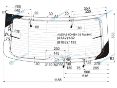 AUDIA3-5DHBK-03 RWHX Стекло заднее с обогревом AUDI A3S3 5D HBK 03-12