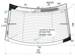 AUDIA4-01 RWHX Стекло заднее с обогревом AUDI A4S4 (B6B7) 4D 00-09