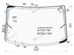 AUDIA6 RWHX Стекло заднее с обогревом AUDI A6S6 4D 97-04