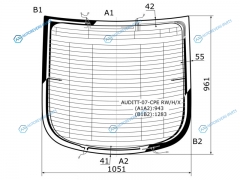 AUDITT-07-CPE RWHX Стекло заднее с обогревом AUDI TT 06-14