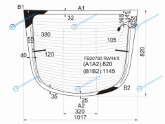 FB20790 RWHX Стекло заднее с обогревом AUDI TT 98-06