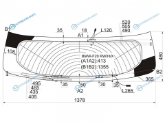 BMW-F20 RWHX Стекло заднее с обогревом BMW 1 SERIES F20 5D HBK 11-19