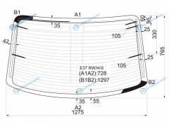 E37 RWHX Стекло заднее с обогревом BMW 3-SERIES E36 CPE 91-99