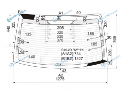 E46-2D RWHX Стекло заднее с обогревом BMW 3-SERIES E46 CPE 98-05