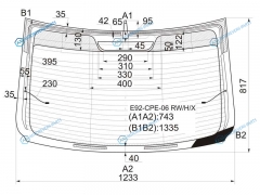 E92-CPE-06 RWHX Стекло заднее с обогревом BMW 3-SERIES E92 CPE 05-13