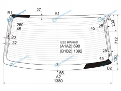E32 RWHX Стекло заднее с обогревом BMW 7-SERIES 87-94
