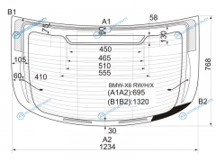 BMW-X6 RWHX Стекло заднее с обогревом BMW X6 E71 08-14