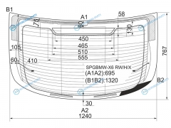 SPG-BMW-X6 RWHX Стекло заднее с обогревом BMW X6 E71 08-14