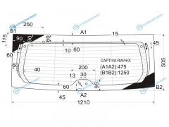CAPTIVA RWHX Стекло заднее с обогревом CHEVROLET 06-16 OPEL ANTARA 06-16