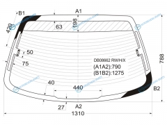 DB08662 RWHX Стекло заднее с обогревом CHEVROLET CAVALIER 4D 95-05TOYOTA 95-00