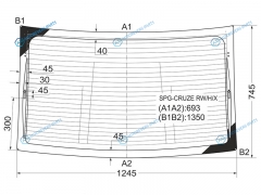 SPG-CRUZE RWHX Стекло заднее с обогревом CHEVROLET CRUZE 4D 09-15DAEWOO LACETTI 09-