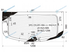 SPG-CRUZE-HBK-11 RWHX Стекло заднее с обогревом CHEVROLET CRUZE 5D 11-15