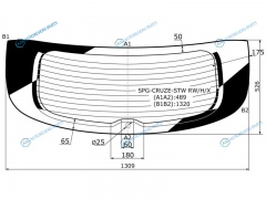 SPG-CRUZE-STW RWHX Стекло заднее с обогревом CHEVROLET CRUZE STW 5D 12-15
