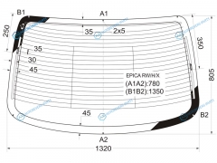 EPICA RWHX Стекло заднее с обогревом CHEVROLET EVANDA 04-06 DAEWOO MAGNUS 00-06