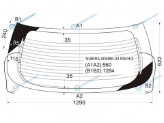 NUBIRA-5DHBK-03 RWHX Стекло заднее с обогревом CHEVROLET LACETTI DAEWOO NUBIRA 5D HBK 04-13