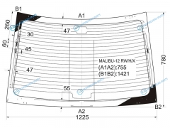 MALIBU-12 RWHX Стекло заднее с обогревом CHEVROLET MALIBU 4D 12-16