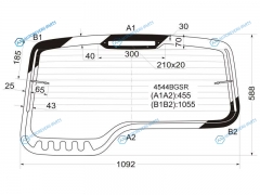 4544BGSR Стекло заднее с обогревом CHEVROLET NIVA 02-