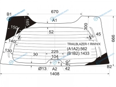 TRAILBLAZER-1 RWHX Стекло заднее с обогревом CHEVROLET TRAILBLAZER 01-10