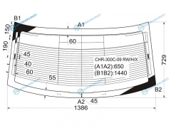 CHR-300C-09 RWHX Стекло заднее с обогревом CHRYSLER 300C 4D 08-10