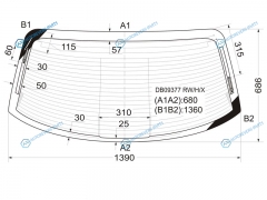 DB09377 RWHX Стекло заднее с обогревом CHRYSLER CONCORDE 4D 98-04