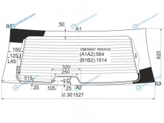 DB09847 RWHX Стекло заднее с обогревом CHRYSLER TOWN&COUNTRY VOYAGERDODGE CARAVAN 00-07