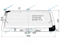 DB07942 RWHX Стекло заднее с обогревом CHRYSLER TOWN&COUNTRYDODGE CARAVAN 90-95