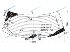 C3-10 RWHX Стекло заднее с обогревом CITROEN C3 5D HBK 10-16