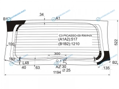 C3 PICASSO-09 RWHX Стекло заднее с обогревом CITROEN PICASSO 09-17
