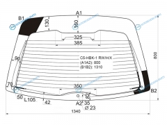 C5-HBK-1 RWHX Стекло заднее с обогревом CITROEN C5 HBK 01-04