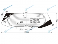 SPG-5680BGNR1H RWHX Стекло заднее с обогревом CITROEN C-CROSSER PEUGEOT 4007 07-12