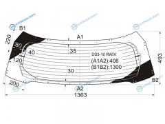 DS3-10 RWX Стекло заднее с обогревом CITROEN DS3 3D HBK 10-16