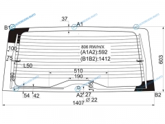 806 RWHX Стекло заднее с обогревом CITROEN JUMPY 95-06PEUGEOT EXPERT 95-04PEUGEOT 9