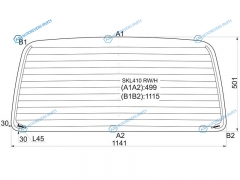 SKL410 RWH Стекло заднее с обогревом DAEWOO DAMAS 91-04SUZUKI CARRY VAN DC51DD51T 91-98