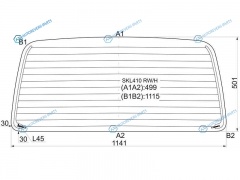 SKL410-3 RWH Стекло заднее с обогревом DAEWOO DAMAS 91-04SUZUKI CARRY VAN DC51DD51T 91-98