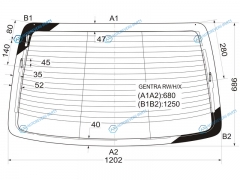 GENTRA RWHX Стекло заднее с обогревом DAEWOO GENTRACHEVROLET AVEO 4D 06-11