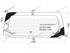 MATIZ-05-NH RWHX Стекло заднее с обогревом DAEWOO MATIZ IICHEVROLET SPARK 5D HBK 05-10