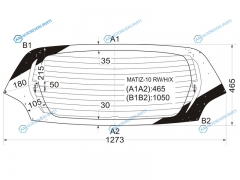 MATIZ-10 RWHX Стекло заднее с обогревом DAEWOO MATIZ III 09-11CHEVROLET SPARK 10-