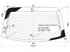 NUBIRA-5HBK-97 RWHX Стекло заднее с обогревом DAEWOO NUBIRA HBK 97-03