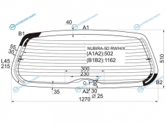 NUBIRA-5D RWHX Стекло заднее с обогревом DAEWOO NUBIRA WGN 97-03