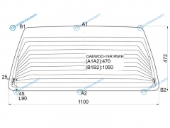 DAEWOO-Y4R RWH Стекло заднее с обогревом DAEWOO TICO 91-02