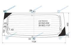 L92 RWHX Стекло заднее с обогревом DAIHATSU MIRA 35D HBK 06-18