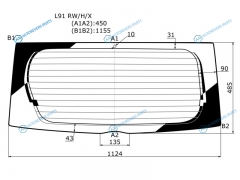 L91 RWHX Стекло заднее с обогревом DAIHATSU MOVE L175185 5D HBK 06-10