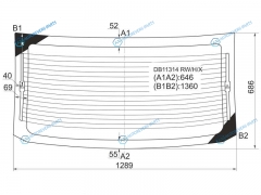 DB11314 RWHX Стекло заднее с обогревом DODGE AVENGER 4D 07-14