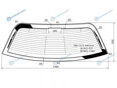 DB11572 RWHX Стекло заднее с обогревом DODGE CHALLENGER 2D CPE 08-